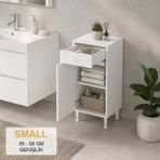 Çok Amaçlı Banyo Dolabı Çekmeceli Kapaklı 1 Raf (S Boy - Genişlik Seçenekli) - 45cm - Beyaz