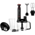 Çok Amaçlı Blender Seti, Doğrayıcı ve Mikser, Şık Siyah Renkli, Kullanışlı Ev Aleti - Ahşap