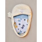 Çok Amaçlı Dinazor Desenli Müslin Bebek Örtü & Battaniye %100 Pamuk Oeko-Teks Sertifikalı 75X75 cm - 75 x 75 cm - Bebe Mavi