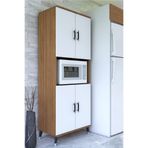 Çok Amaçlı Dolap, Fırın, Kiler, Banyo, Balkon Dolap (Büyük Boy Fırın Kabini) Beyaz (kapaklar) Ceviz (gövde)