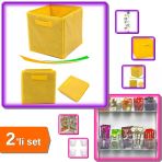 Çok Amaçlı Dolap İçi Düzenleyici Kutu Sarı + 6 Adet Buzdolabı İçi Mini Organizer - 2Li Set G2x0s7