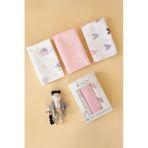 Çok Amaçlı Müslin Örtü & Battaniye 3'lü Set Pamuk Oeko-teks Sertifikalı 80x80 CM Beyaz - Pembe