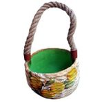 ÇOK AMAÇLI POLYESTER SEPET 20 cm, Dekoratif El Boyaması Biblo, ev bahçe teras balkon dekorasyonu