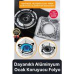 Çok Amaçlı Pratik Leke Önleyici Isıya Dayanıklı Yıkanabilir Alüminyum Ocak Koruyucu Folyo - 10 Adet
