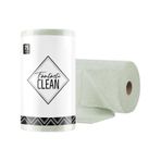 Çok Amaçlı Rulo Mikrofiber Temizlik Bezi 30x30 75 Yapraklı Yosun Yeşili Beyaz