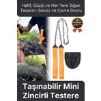 Çok Amaçlı Saplı Taşınabilir Güçlü Dayanıklı Ergonomik Hafif Çantalı Mini Manuel Zincirli Testere