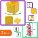 Çok Amaçlı Sarı Dolap İçi Düzenleyici Kutu + 6 Gözlü Pratik Dolap İçi Çanta Pembe - 2Li Set V6w0z9
