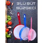 Çok Amaçlı Süt Süzgeci 3'lü 14-17-20 cm Pirinç Süzgeci
