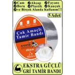 Çok Amaçlı Tamir Bandı 5 Adet Su Geçirmez Sızdırmaz Isıya Dayanıklı Sakız Izole Gri Tamir Bant 48MM 1.5 Metre - Standart - 48mm x 1.5 metre