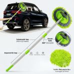 Çok Fonksiyonlu 2’si 1 Arada Mikrofiber Araç Yıkama Fırçası – Teleskopik Uzun Saplı Oto Temizlik Mop - Yeşil