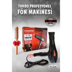 Çok Fonksiyonlu Ergonomik Saç Kurutma Makinesi, Fön Tarağı ve Başlık Hediyeli - Ahşap