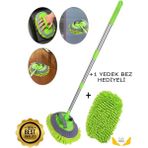 Çok Fonksiyonlu Mikrofiber Araç Yıkama Fırçası, Teleskopik Uzun Saplı Detaylı - Lila - Seçenek 1
