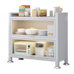 Çok Fonksiyonlu Mutfak Saklama Dolabı - 3 Katmanlı Metal Çerçeve Mikrodalga Fırın Standı, Baharatlar, Tencere ve Tavalar için Beyaz Raf Rafı, İdeal Mutfak Düzenleyici, 80 cm Boyut