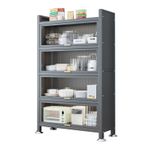 Çok Fonksiyonlu Mutfak Saklama Dolabı, 5 Katmanlı Metal Çerçeve Raf, Baharatlar, Tencere ve Tavalar için Mikrodalga Fırın Standı - Gri, 90 cm/35 - İdeal Mutfak Düzenleyici
