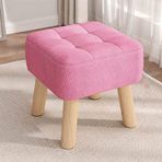 Çok fonksiyonlu pembe osmanlı ayak dayama yeri ile küçük döşemeli tabure ayakkabı değiştirme sehpa makyaj 30 x 30 x 34 cm oturma odası ve salon için ideal