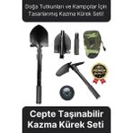 Çok Fonksiyonlu Portatif Katlanır Cepte Taşıma Çantalı Pusulalı Askeri Kamp Deprem Kazma Kürek Seti