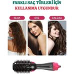 Çok Fonksiyonlu Saç Düzleştirici, Fön ve Şekillendirme Fırçası - Ahşap - Seçenek 1