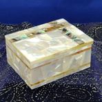 Çok Fonksiyonlu Sedef Rastgele Çalışma Kutusu 25 x 20 cm Dikdörtgen Mermer Mücevher Kutusu