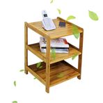 Çok fonksiyonlu taşınabilir el kamyon ve arabası arabası 2/3 katmanlı bambu depolama rafı evrensel tekerlekler mutfak ve oturma odası için 4 40x38x50cm