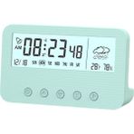 Çok Işlevli Alarm Saati Termometre Higrometre Snooze Oturma Odası Çocuklar Için Yeşil