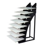 Çok Katmanlı Ahşap Karo Vitrin - Yer Karoları için Metal ve Seramik Numune Depolama Standı, Toplu Vitrin için Uygun 53x60x116cm Organizatör