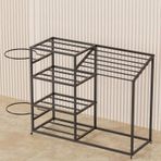 Çok Katmanlı Fitness Ekipmanı Düzenleyici Arabası, Ticari Taşınabilir Yoga Matları Köpük Silindir Denge Topu Depolama Rafı, Fitness Dersi/Stüdyolar/Garaj i,Black-155x55x120cm