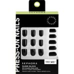 Çok Kullanımlık Takma Tırnak Seti - Jel Etkisi, Uzman Sonuç Sleek Black (4 Adet) - Şeffaf