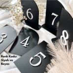 Çok Renkli Ahşap Masa Numarası 1-20, Düğün, Kafe, Restoran, Otel, Işletme Kullanımı - Seçenek 1 - Açık Bej