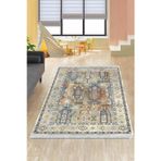 Çok Renkli Çerçeveli Dokuma Pamuk Taban Kaymaz Kilim Klm246
