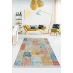 Çok Renkli Patchwork Dokuma Pamuk Taban Kaymaz Kilim Klm055