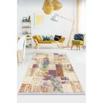 Çok Renkli Patchwork Dokuma Pamuk Taban Kaymaz Kilim Klm289