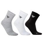 Çok Renkli Techsport Tenis Çorabı (3 Çift) Tenis Corap 3 Lu Siy Bey Gri TS703TNS-103