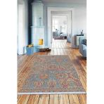 Çok Renkli Vintage Dokuma Pamuk Taban Kaymaz Kilim Klm175