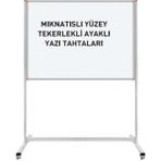 Çok Renkli Yazı Tahtası, Mıknatıslı, Tekerlekli, Ayaklı, Sabit, 90X120 cm - Açık Bej - Seçenek 1