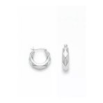 Çok Yüzeyli Cilalı Gümüş Kadın Halka Küpe 2X2 Cm [Oyshk023]