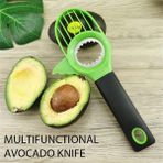 Çoklu 3 In 1 Avokado Dilimleme Silikon Kavrama Kolu Avokado Shea Tart Splitter Pitter Kesici Çukur Sökücü Meyve Bıçağı Mutfak Gadget (Yurt Dışından) - Corers - Renkli