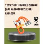 Çoklu Cihaz Dostu 120 W Hızlı Şarj Kablosu – Tek Kablo ile Her Cihaz Elinizin Altında - Renkli