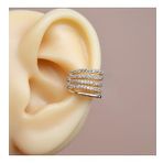 Çoklu Earcuff Gold Renkli Sıkıştırmalı Kıkırdak Küpesi (Çok Renkli)