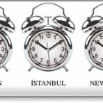 Çoklu Saat Resepsiyon Karşılama Otel Ofis 3lü Dünya Saati