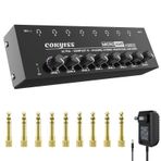 COKYISS Kulaklık Amplifikatörü,8 Kanal Stereo Kulaklık Amp,Taşınabilir Metal Kulaklık Splitter,Dahili Ekolayzer,w/8 1/4 "TRS Kulaklık Çıkışı ve Ses Mikseri için 1/4 'TRS Ses Girişi