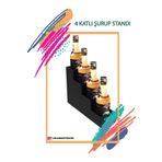 COLD BREW TREND by ugur cadirci 4 Bölmeli 4 Katlı Şurup ve Sos Standı, Siyah - Metal
