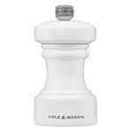 Cole & Mason H233064 Hoxton Beyaz Parlak Karabiber Değirmeni, Hassas+Karbon Mekanizması, Ayarlanabilir Öğütmeli Kompakt Karabiber Öğütücü, Kayın Ağacı, 104 mm, Baharat Değirmeni, Ömür Boyu Mekanizma