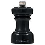 Cole & Mason H233066 Hoxton Siyah Parlak Tuz Değirmeni, Aşınmayan Seramik Mekanizması, Ayarlanabilir Öğütmeli Kompakt Tuz Öğütücü, Kayın Ağacı, 104 mm, Baharat Değirmeni, Ömür Boyu Mekanizma Garantisi