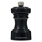 Cole & Mason H233067 Hoxton Siyah Parlak Karabiber Değirmeni, Hassas+Karbon Mekanizması, Ayarlanabilir Öğütmeli Kompakt Karabiber Öğütücü, Kayın Ağacı, 104 mm, Baharat Değirmeni, Ömür Boyu Mekanizma