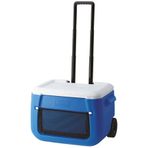 Coleman Poly-Lite Wheeled Mesh 50 QT Tekerlekli 47.3 lt Mavi Beyaz Soğutucu Buzluk