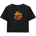 Colermi Be Kind Crop Top - Bright & Inspiring Tasarım Daisy Details - Gri - S - M