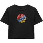 Colermi Better Days Ahead Crop Top - Renkli Optimistic Tasarım - Siyah - S - M