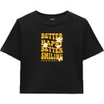 Colermi Better Mutlu, Better Smiling Crop Top - Altın Yellow Tasarım - Yeşil - S - M