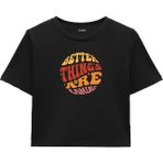Colermi Better Things Are Coming Crop Top - Vibrant Orange & Pink Tasarım - Yeşil - L - XL