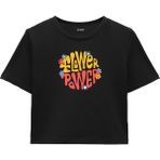 Colermi Çiçek Gücü Crop Top - Pozitif Enerji, Cesur Çiçekli Tasarım - Gri - L - XL